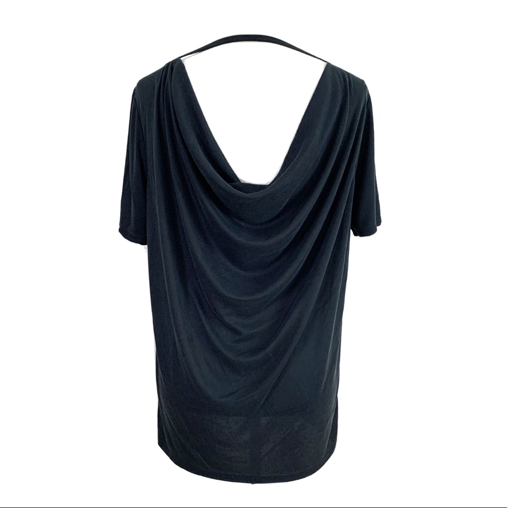 Green Envelope Draped Back Tee Large Short Sleeve